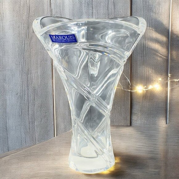 Waterford Crystal Marquis Trillium Clear Vase Vessel Clear Glass New With Label - Picture 1 of 12